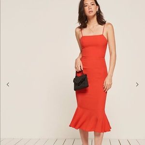 Reformation moxie dress red size 0